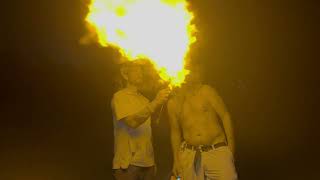 Fire breathing in slow motion