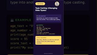 Python Type Casting Explained | int(), float(), str() | Python Tutorial #shorts
