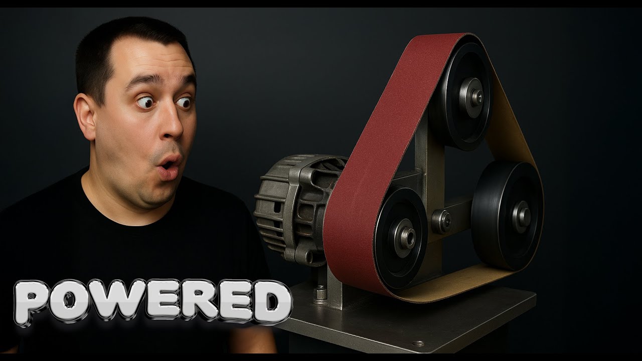 Ленточная шлифовальная машина с регулируемой скоростью от двигателя стиральной машины