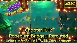 Chapter 10 - Ropeburn Bridge - Rerouted Walkthrough [4k] - Yooka-Laylee and the Impossible Lair
