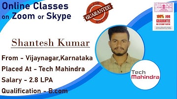 Congrats ,Shantesh | Salary 2.8 LPA | Got Selected as Associate Network Engineer in Tech Mahindra