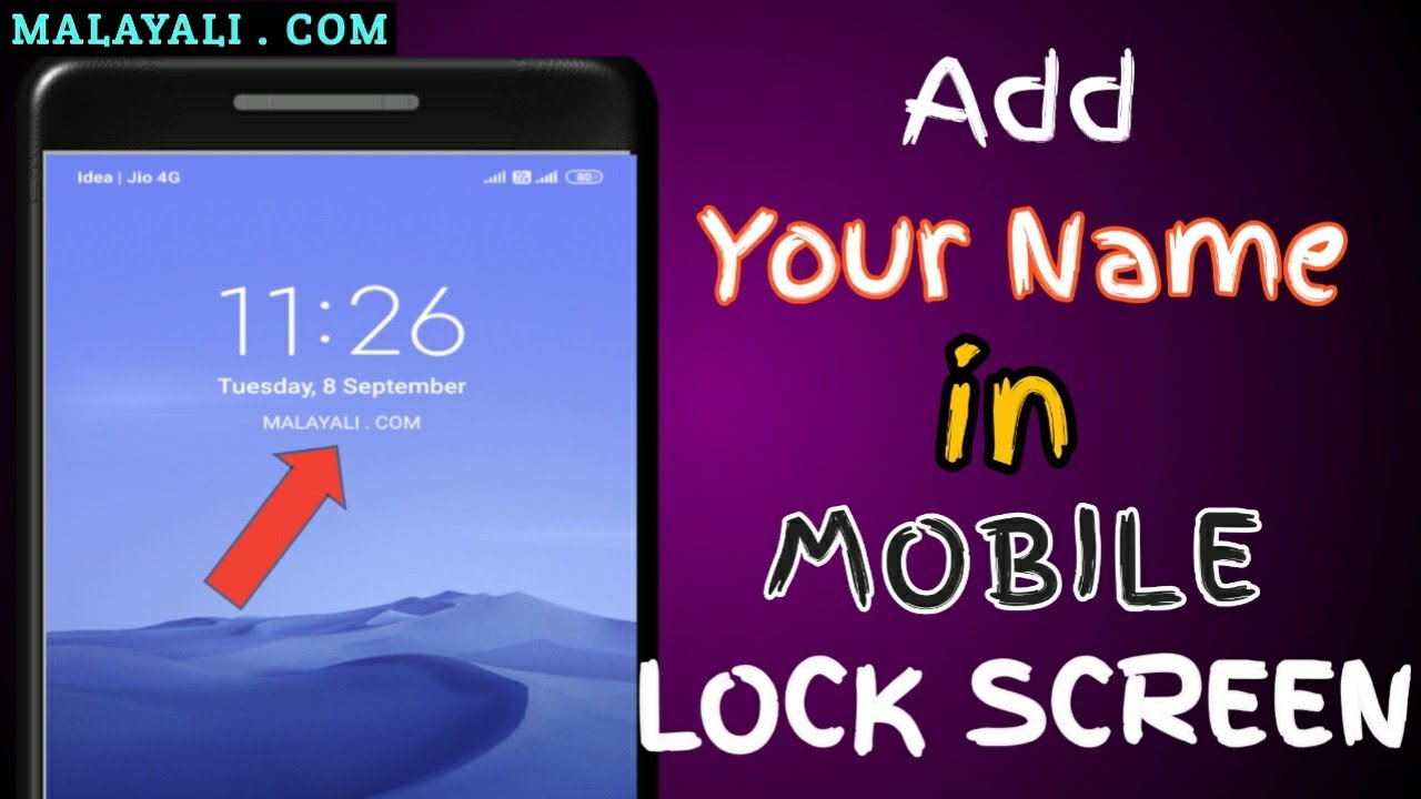ADD YOUR NAME IN MOBILE LOCK SCREEN