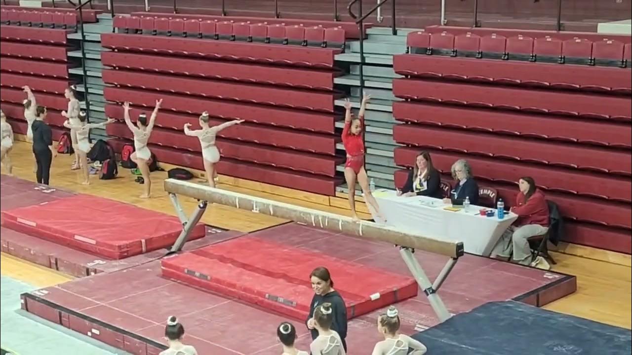 Level 4 beam Routine. 2024. USAG. Temple Invitational. YouTube Level 4 beam Routine. 2024. USAG. Temple Invitational. YouTube