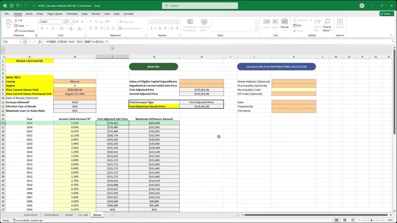 UHAC Calculator Tutorial Recording 5   Resale