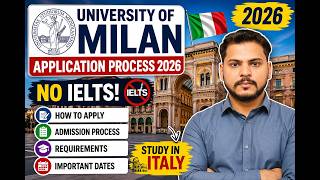 University of Milan Application process 2026 | No IELTS | How to apply | Admission process Italy
