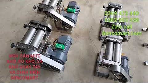 Máy cán mực, bò, cá khô... quay tay và máy chạy điện inox 100%.