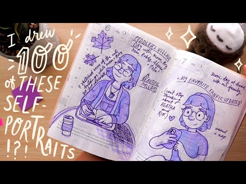Sketchbook Tour! 100 Self-Portraits in a Hobonichi