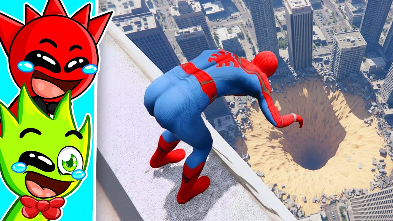SPIDERMAN vs LAS CAIDAS mas EPICAS de GTA V!? (Reacción)