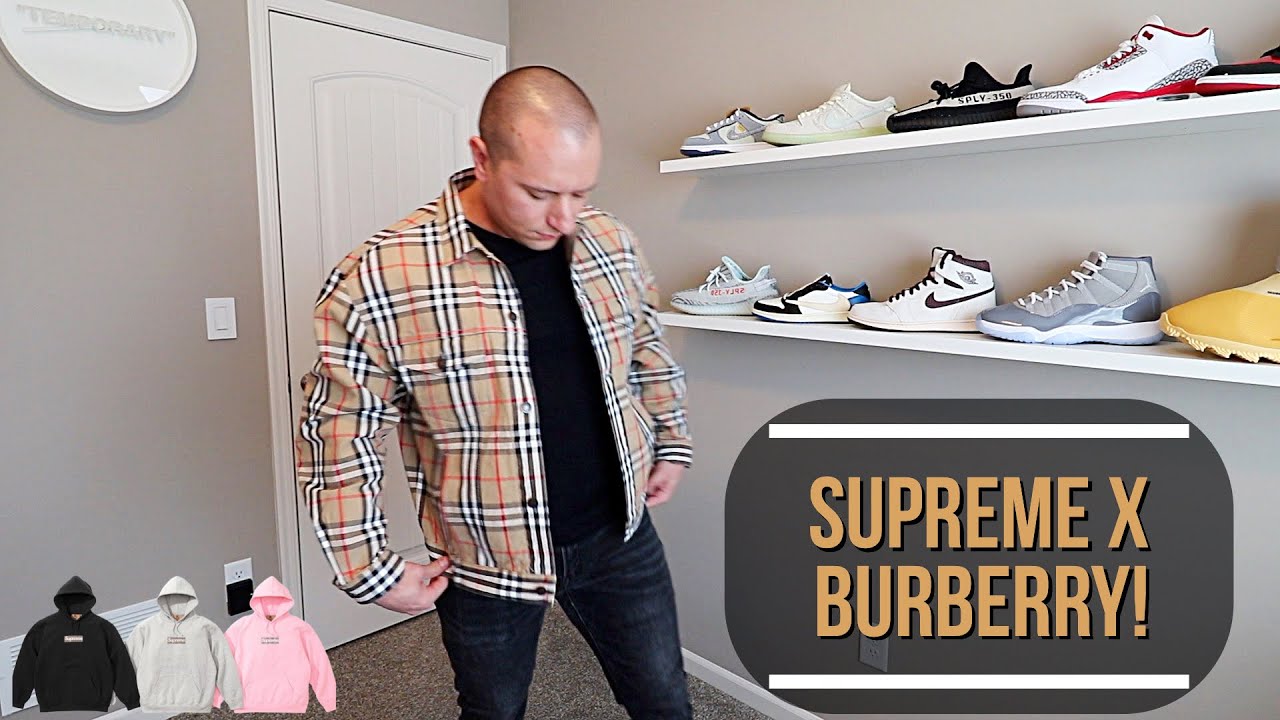 Supreme x Burberry Trucker Denim Jacket Try On! PLUS! Burberry Box Logo  Hoodie Review! - YouTube