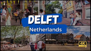 Delft Netherlands walking tour 4K HD | August 2023