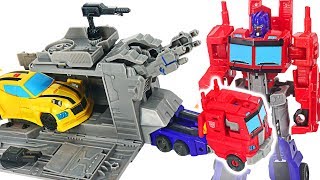 Transformers Cyberverse Warrior Class Optimus Prime with Battle Base Trailer! #DuDuPopTOY