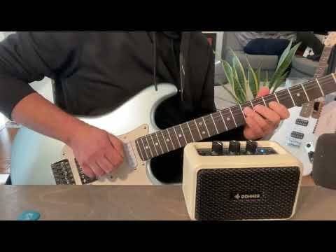 Mini Guitar Amp with Donner DST-152 Electric Guitar HSS Pickup with Coil Split - Test Video