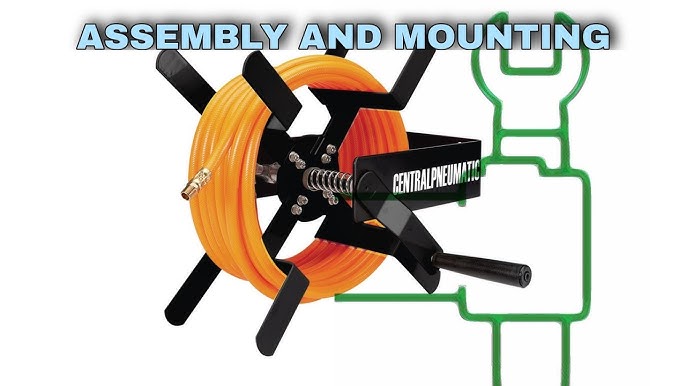 Harbor Freight 100 Ft Manual Air Hose Reel Assembly and Review 