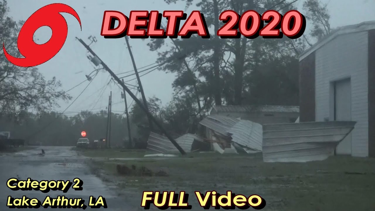 FULL Cat-2 Hurricane DELTA Video from Lake Arthur, LA (2020 - Jason - Alex)