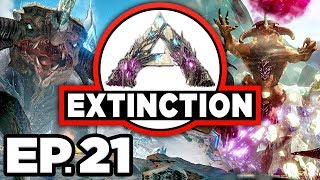 ARK: Extinction Ep.21 - ELEMENT NODE! WAVES OF CORRUPTED DINOSAURS!!! (Modded Dinosaurs Gameplay)