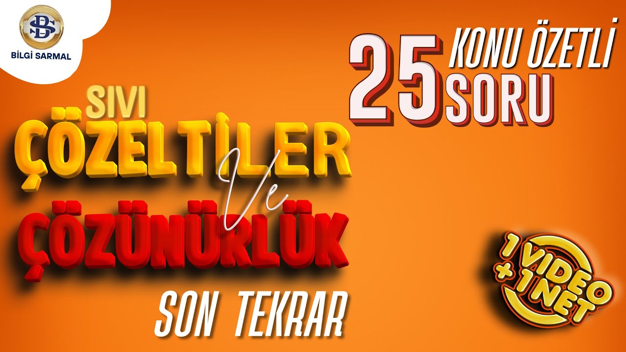 AYT Kimya Full Tekrar Tek Video l Sıvı Çözeltiler ve Çözünürlük 2025