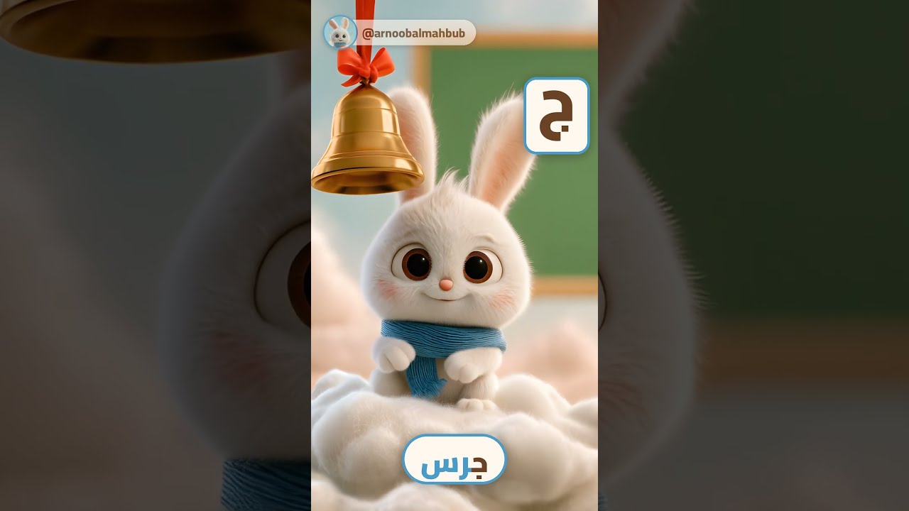 حرف الجيم مع أرنوب 🐰🔔 جَرَس | Arabic Letter Jeem for Kids #Shorts