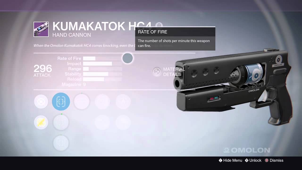 Destiny kumakatok hc4 omolon hand cannon