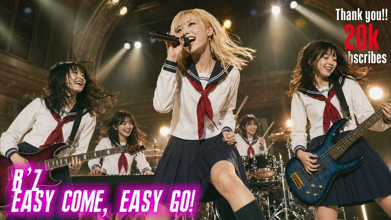 [Thank you 20k!!] Easy come, Easy Go! | 放課後AI女子高生バンドが2万人登録記念ライブでB'zのど定番曲をカバーしてみた