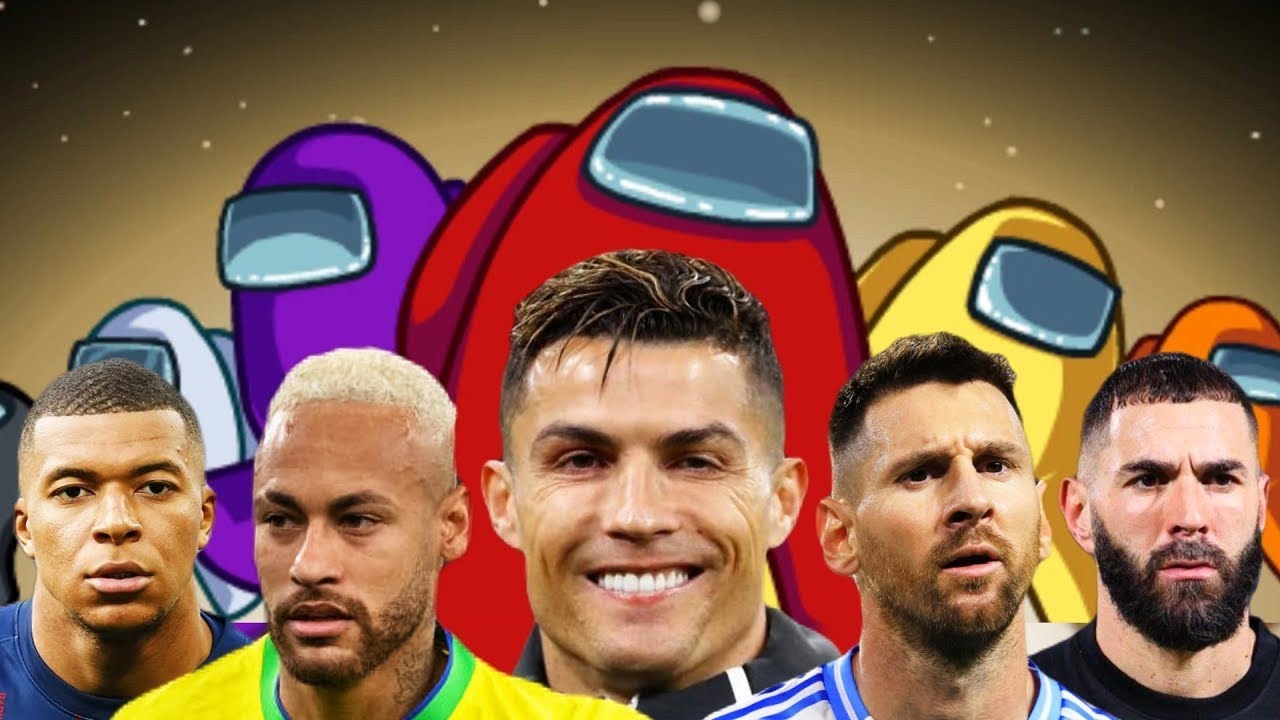 جيمات امونج اس لكريستيانو وميسي مع اللاعبين🤣