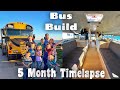 Family converts school bus to tiny home  full timelapse
