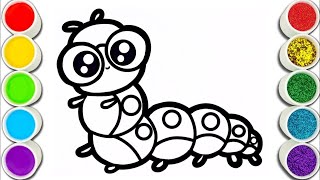 Cute Caterpillar Drawing, Painting & Coloring For Kids and Toddlers_ Child Art