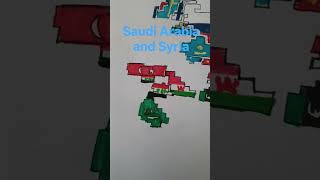 draw flag map of Saudi Arabia and Syria