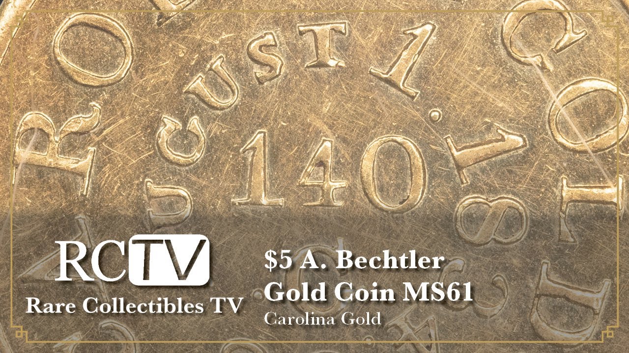 Carolina Gold: $5 A. Bechtler Gold Coin MS61