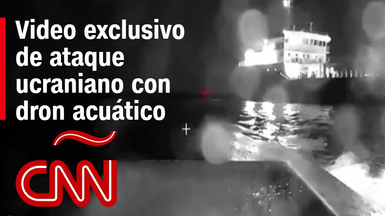Imágenes exclusivas de un ataque con drones acuáticos ucranianos a un puente ruso de Crimea
