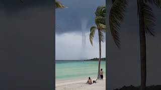 Waterspout Forms Off the Coast of Riviera Maya