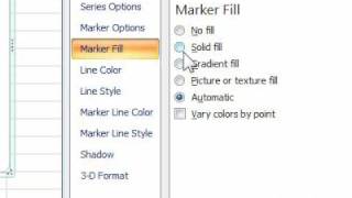 How to change data markers of a chart in a spreadsheet