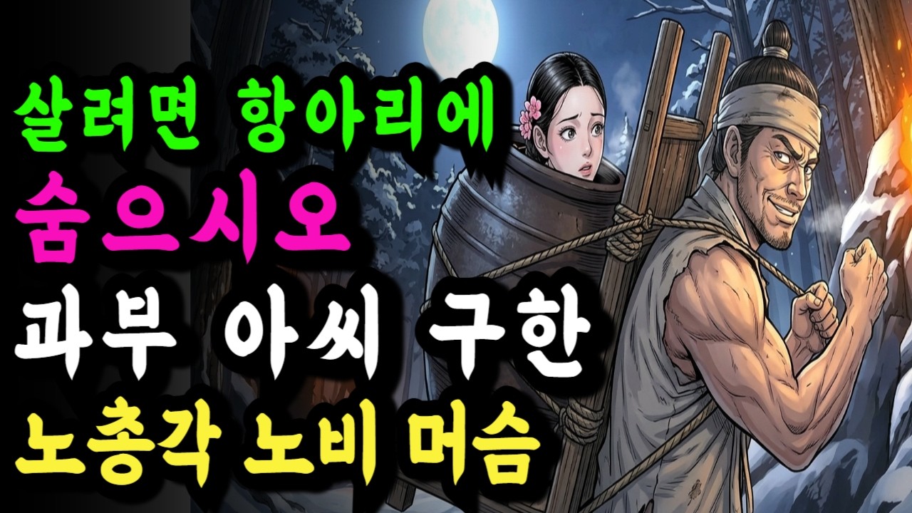 살고 싶으면 이 항아리 안으로 숨으시오! 멸문지화 위기의 양반댁 과부 아씨를 구한 노비 머슴의 소름 돋는 묘책_야담_민담_전설_설화_야사_옛날이야기_오디오북