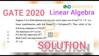Gate 2020 Linear Algebra Solution : Eigen Values of a Nilpotent Matrix : Pure Mathematical Academy