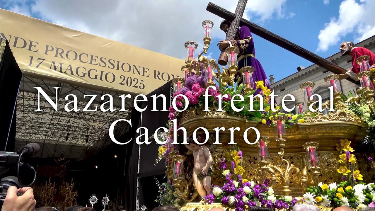 [4k] El Nazareno de León frente al Cachorro | Gran Procesión de Roma 2025 | Jubileo de las cofradías