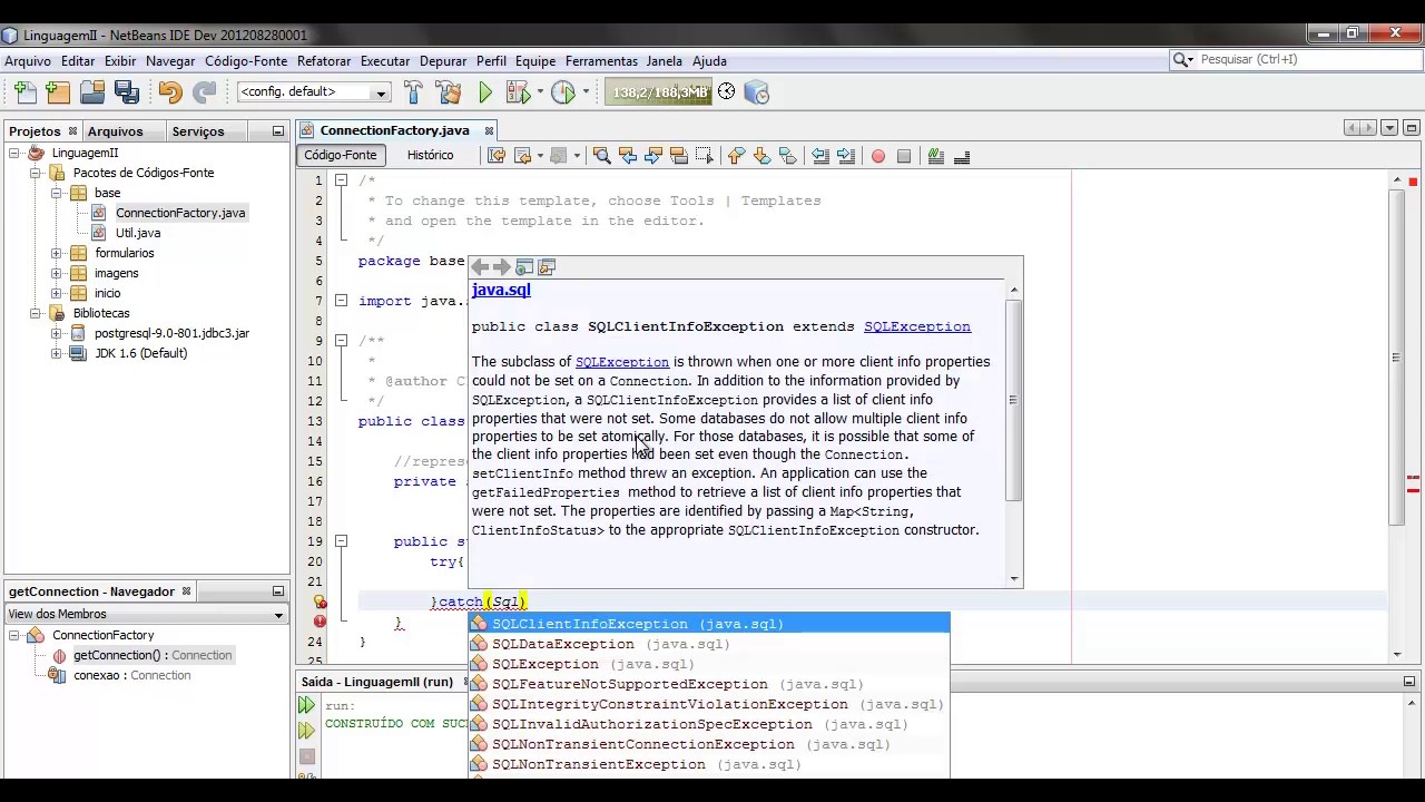 [Aula 7] - Conexao JDBC - ConnectionFactory