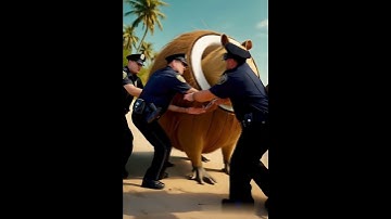 Tralalero tralala… Coconut Capybara under arrest?! 🥥👮‍♂️