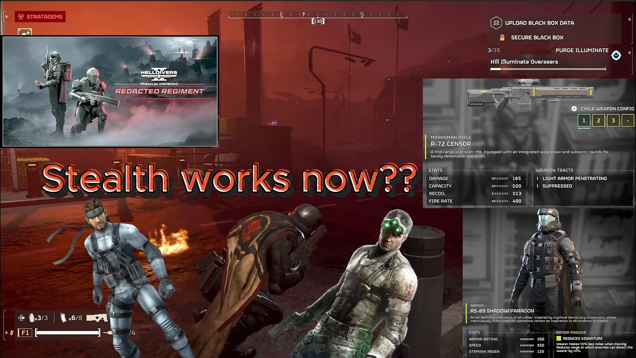Stealth Is FINALLY Viable in Helldivers 2 | R-72 Censor + Reduced ...