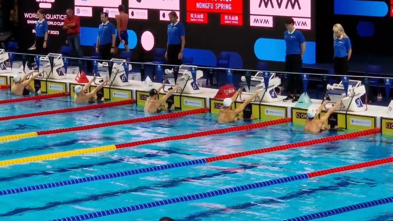 World Aquatics Swimming World Cup 2023 - 100m Backstroke -Heat5- Thomas Ceccon