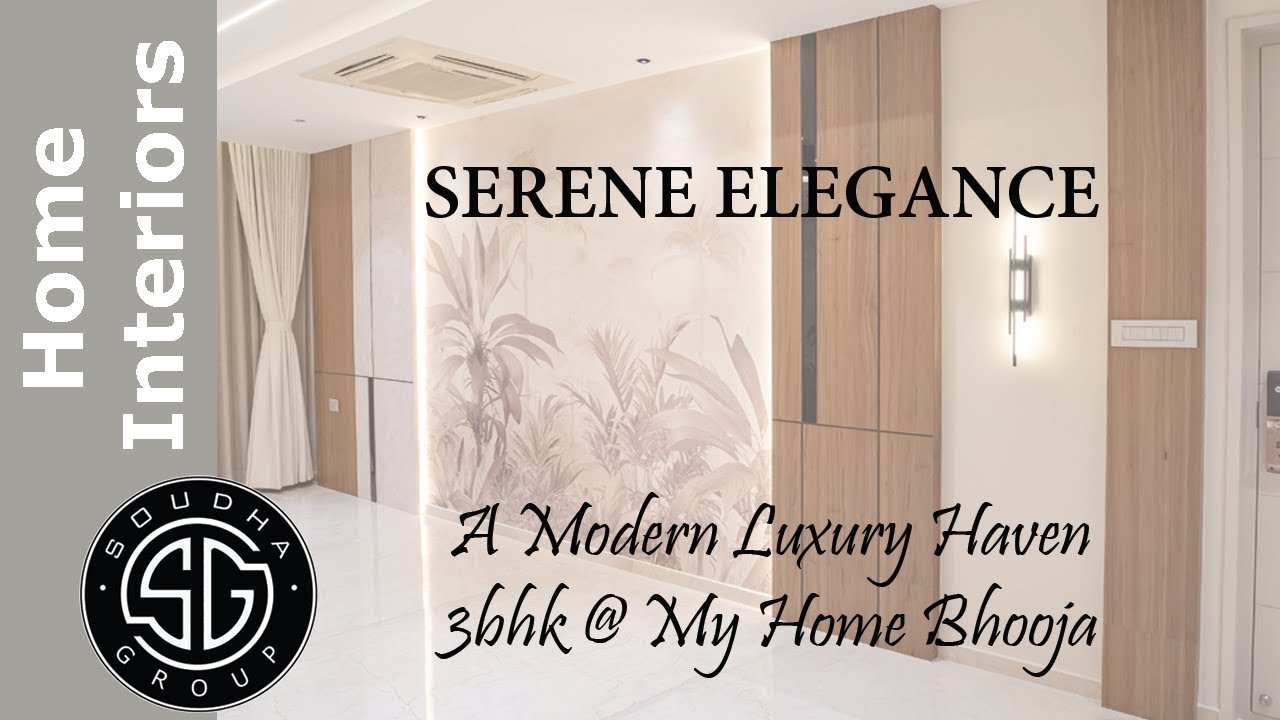 Serene Elegance- A Modern Luxury Haven- 3BHK Flat Interiors at My home Bhooja