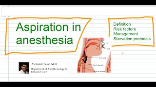 Aspiration in Anesthesia