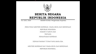 PERATURAN MENTERI KOPERASI NO 9 TAHUN 2022 TENTANG PENGAWASAN KOPERASI