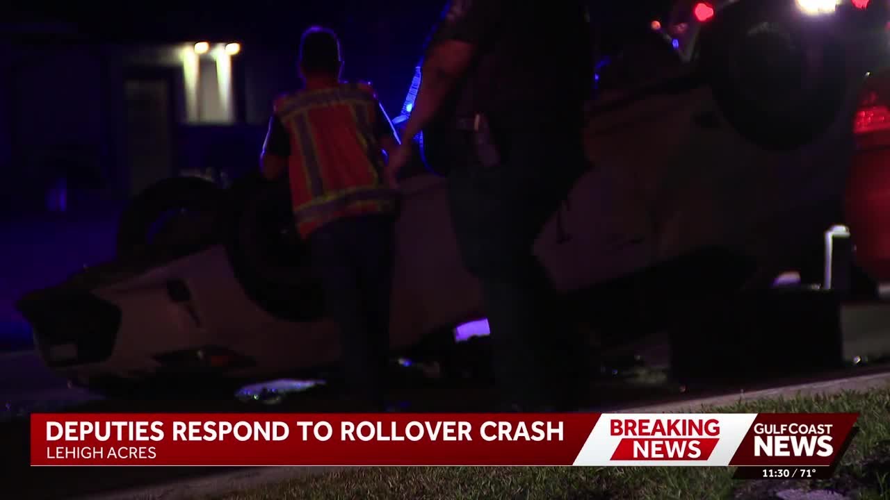 Car crash in Lehigh Acres leaves car flipped - YouTube