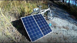 Электровелосипед заряжаю от солнечной батареи. Заряжаю аккумулятор напрямую! Измеряю ток.