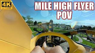 Mile High Flyer POV (4K 60FPS), Water World ProSlide Hydromagnetic Water Coaster | Non-Copyright