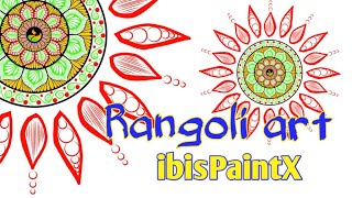 CARA MENGGAMBAR RANGOLI ART ||Tutorial Rangoli art || ibisPaint X