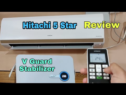 Hitachi 1.5 ton 5star DC Inverter Split AC| Vguard Stabiliser|Price| Hindi Urdu Review| Features