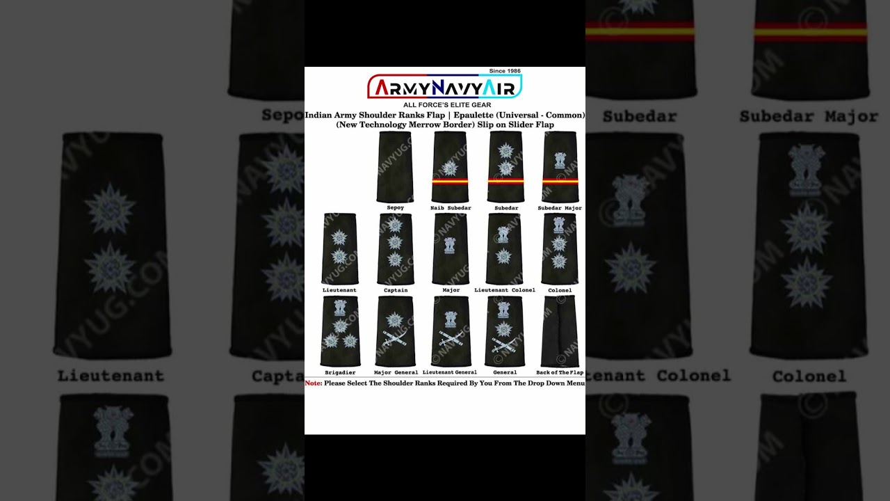 Indian Army Digital Pattern Shoulder Ranks Flaps-Epaulette | Indian Army Shoulder Ranks Flap 