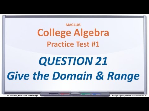MAC1105 Practice Test #1: Q21, Find the Domain and Range of the Relation