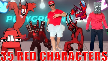 FNF In Real Life VS My Playground | ALL Red Characters