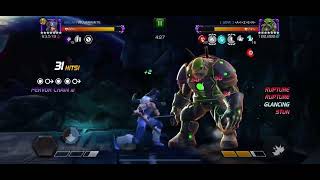 MCoC Spiral vs Maestro on node 43 (hazard shift - incinerate, shock, empathic lock)
